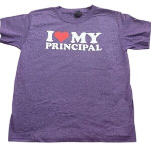 Kids Shirt I Love My Principal Heart Design Medium